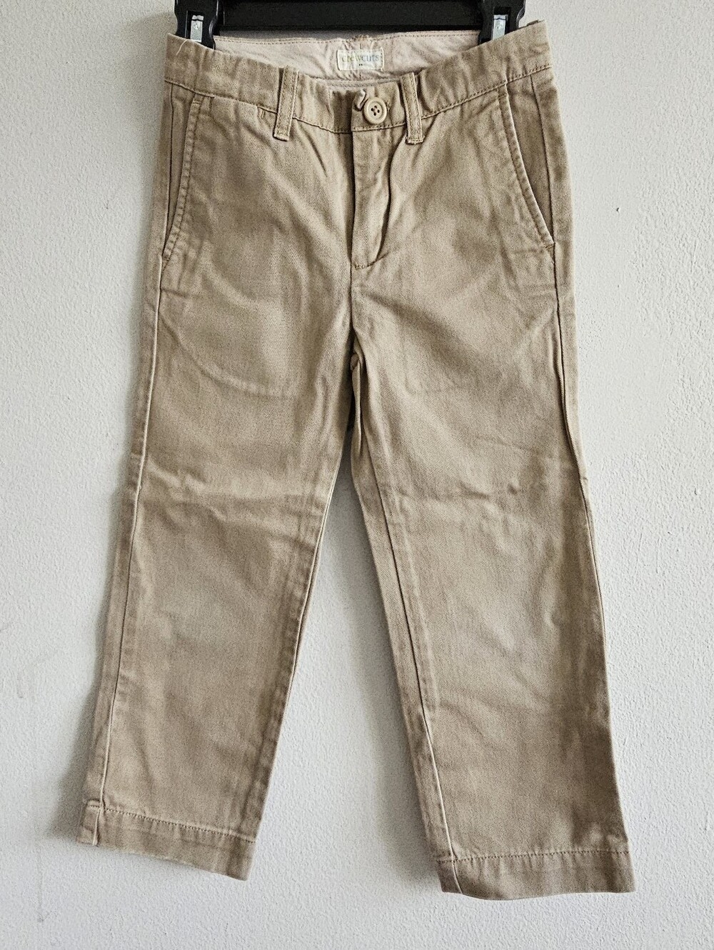 Crewcuts Boys Tan Chino Pants Size 5 100% Cotton Adjustable Waist